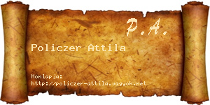 Policzer Attila névjegykártya